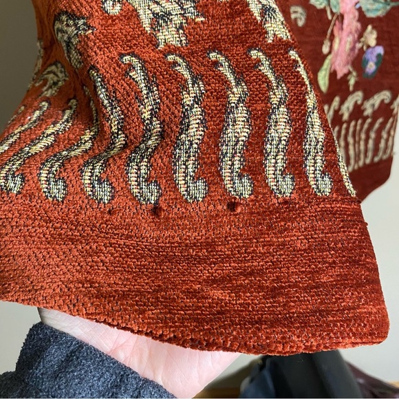 Soft Surroundings Abruzzo Swing Floral Tapestry Jacket in Red Cardinal - Picture 14 of 16